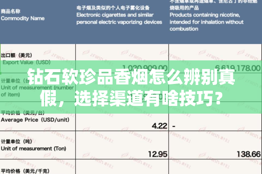 钻石软珍品香烟怎么辨别真假，选择渠道有啥技巧？
